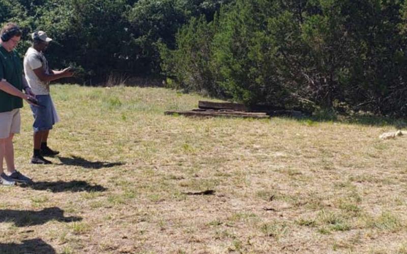 Military retirees prepare to shoot into a berm on property within Kempner city limits in June 2020. The Kempner City Council voted 3-2 on Tuesday to pass an ordinance that – with some exceptions – prohibits gunfire inside city limits. COURTESY PHOTO