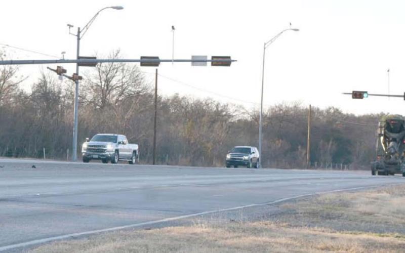 Lampasas City Council members on Monday discussed installing rumble strips and other warnings north of the intersection between U.S. Highway 281 and the Lampasas High School entrance driveway, pictured here. MADELEINE MILLER | DISPATCH RECORD