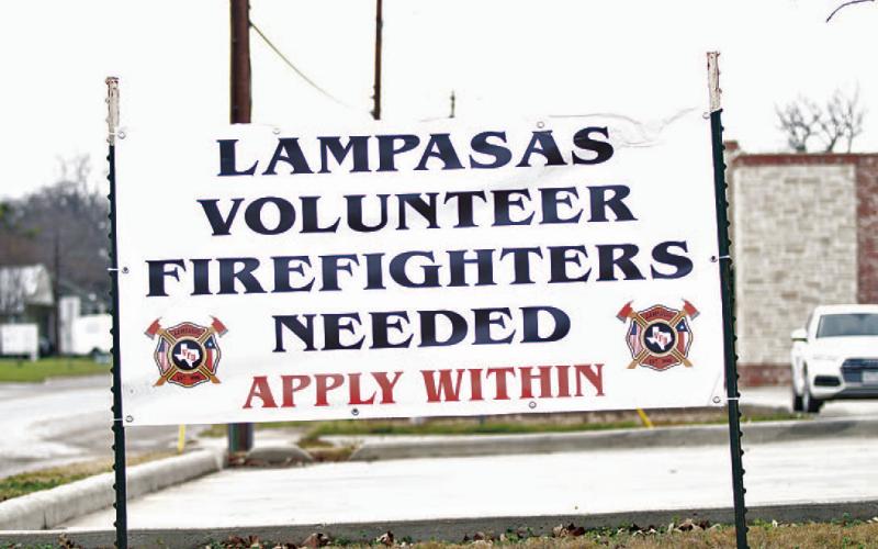 The Lampasas Volunteer Fire Department currenly only has eight volunteers on its roster. Officials encourage those interested to pick up an application at the fire station at 1107 E. Fourth St. HUNTER KING | DISPATCH RECORD