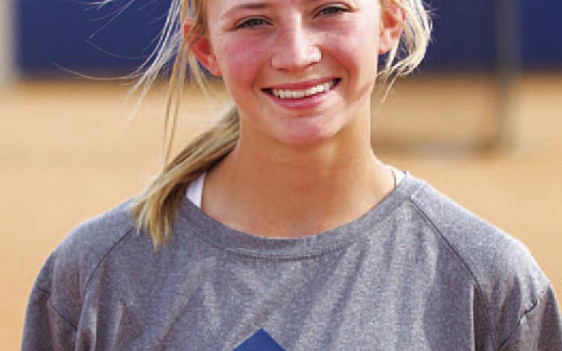 Name: Sagen Plouff Class: Senior Sport: Softball Favorite Teacher or Coach: Coach Brookreson Favorite Place in Lampasas: Mojo’s One Person You Look Up To: My mom Main Goal This Season: Make the second round.