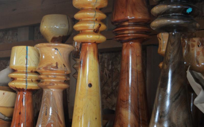 erick mitchell | dispatch record A collection of finished candle holders is shown here.