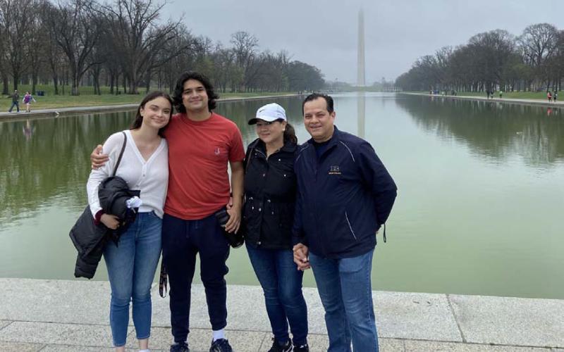 Enjoying a day at the National Mall in April 2021 are Erick Mitchell and his wife, Emma, at left, and Mitchell’s parents, Gina and Bruce Mitchell of San Antonio.