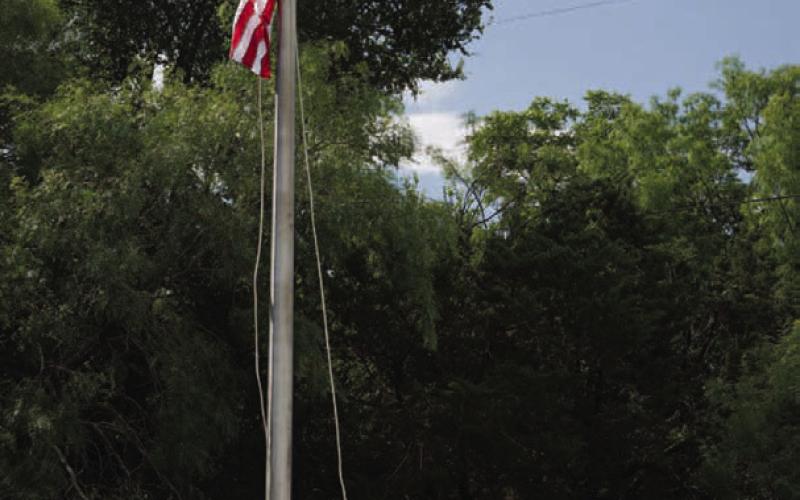 The 36th Engineer Brigade from Fort Hood posts the colors at the Sylvia Tucker Memorial Park in Kempner for Monday’s remembrance ceremony. ADAM BARRIOS | DISPATCH RECORD