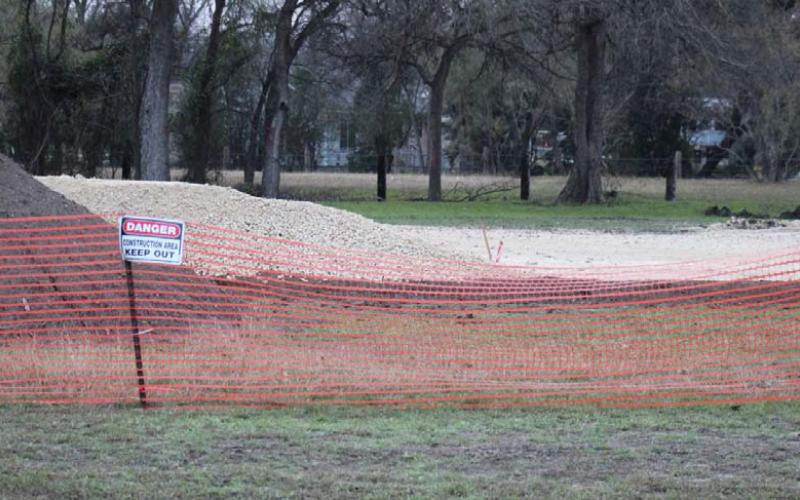 After weather delays set back the construction schedule of the Lampasas Skate Park, the dirt pad was completed, and Parks &amp;amp; Recreation officials anticipate work crews will begin construction of the park forms within two weeks. JOYCESARAH MCCABE | DISPATCH RECORD