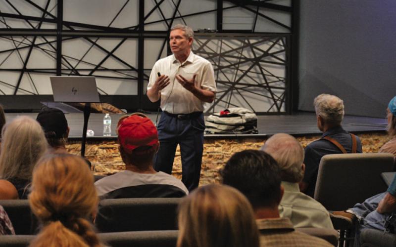 Tax expert Michael Berlanga, who holds Licensed Real Estate Broker and Senior Property Tax Consultant certification, offers information on tax valuation procedures at a seminar in Lampasas. ERICK MITCHELL | DISPATCH RECORD
