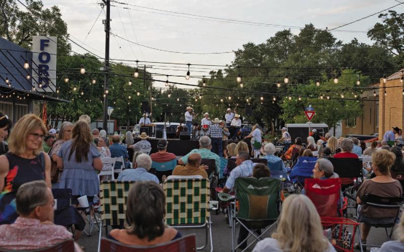 Western Avenue is filled for the 2025 Western Night on Western concert and street dance that featured local fiddler Jason Roberts and his band. The Derailers will perform this year for the Lampasas County Museum’s fundraiser. FILE PHOTO