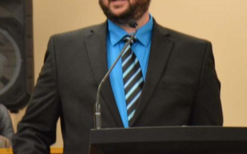 David C. Williams II – whom the Kempner City Council has named city manager – speaks during a council meeting last week. DAVID LOWE | DISPATCH RECORD