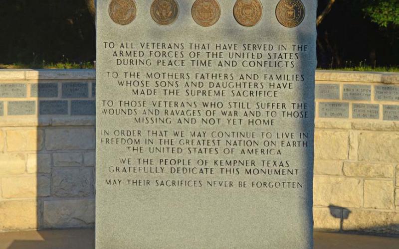 The veterans memorial wall at Sylvia Tucker Memorial Park is nearly at max capacity for brick dedications around the memorial. ERICK MITCHELL | DISPATCH RECORD