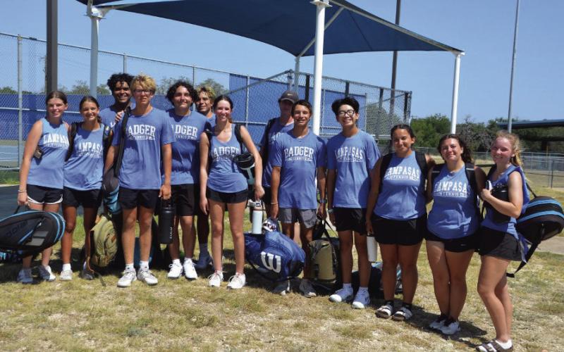 The Lampasas High School tennis team was all smiles after moving to 3-0 with a win over Copperas Cove. COURTESY PHOTO