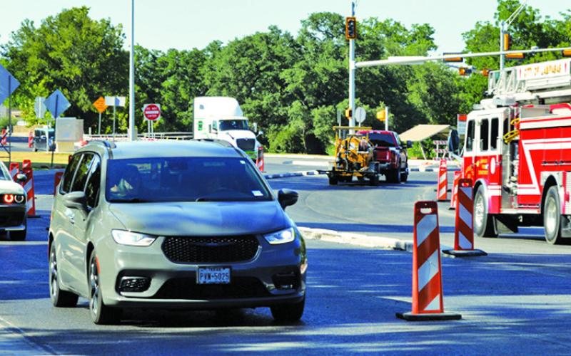 Vehicles traverse U.S. 281 near the E.E. Ohnmeiss intersection on Friday. TxDOT expects a roughly 40% increase in traffic over the next 11 years at the Key Avenue intersection of U.S. 281 and U.S. 183, highlighting the need for projects like this to increase safety and mobility. ERICK MITCHELL | DISPATCH RECORD