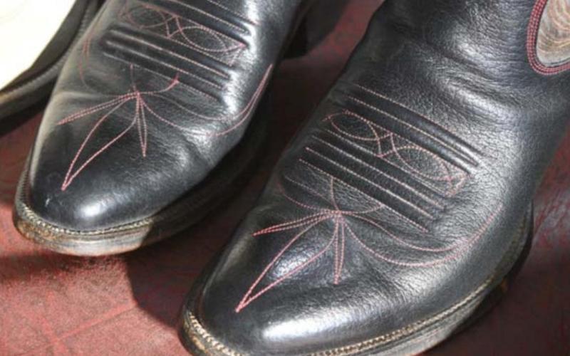 The “toe flower” stitching pattern that Ray Jones used now is featured on boots that Pablo Jass crafts. MADELEINE MILLER | DISPATCH RECORD