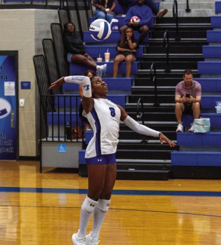 Lampasas middle blocker Angie Davis is one of the Lady Badgers’ most consistent attackers. Despite only being a junior, her leadership and energy are pivotal to Lampasas’s success. ANA SOFIA MEYER | DISPATCH RECORD