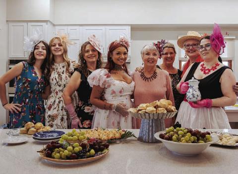 Lampasas Community Gardens volunteers pose for a photo before Saturday’s “Tea Fit for a Queen” event held by the group at First Presbyterian Church. GABRIELA SANGACHE | DISPATCH RECORD