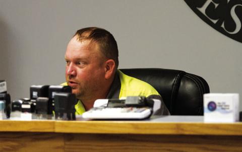 HUNTER KING | DISPATCH RECORD Mayor Derek Talley presides at Monday night’s meeting of the Lometa City Council, where several changes to city ordinances were adopted and a financial presentation was heard.