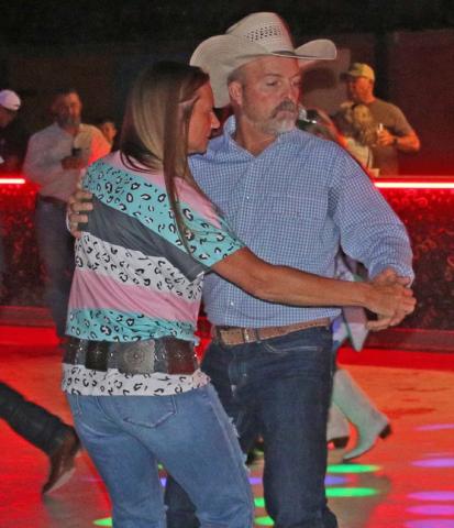Lometa natives P.R. and Lara Cline cut a rug during the Polka dance of Thursday’s contest. mason hines | dispatch record