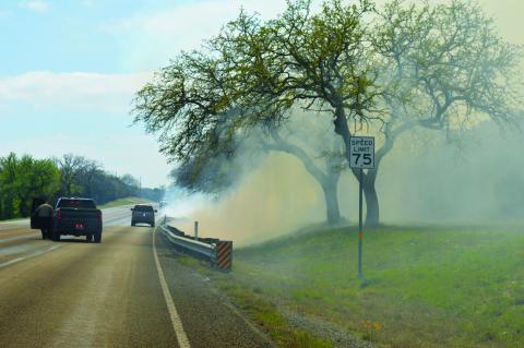 Smoke from US 281 fire