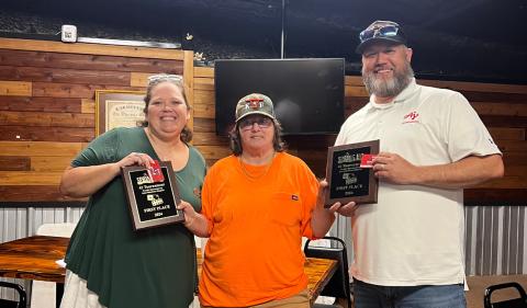 The annual Spring Ho 42 Tournament was held on Tuesday. First-place winners were announced as Judith Ann McGhee, at left, and Zach Taylor at right. courtesy photo | holly hines