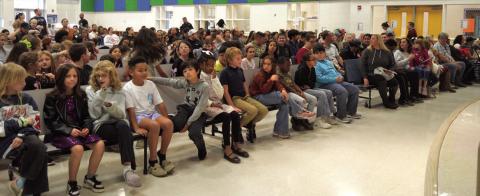 A packed audience was on hand at the Taylor Creek Elementary School cafeteria for Thursday’s ceremony that highlighted the achievements of 73 students. ERICK MITCHELL | DISPATCH RECORD