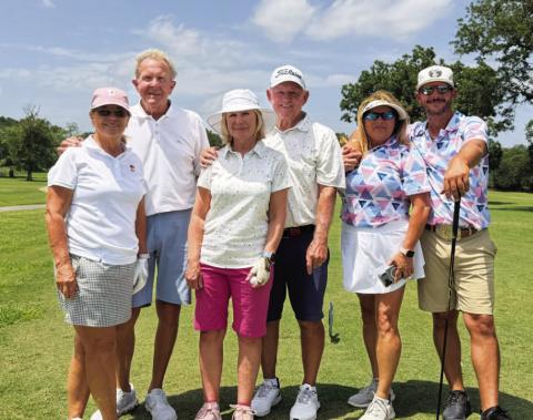 Groups like this were all over Hancock Park Golf Course for the Britches and Bows Tournament. COURTESY PHOTO