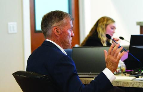 City Manager Troy Hill explains his rationale for offering new ordinances that would require an annual permit fee from some local property owners, such as those with short-term rentals. Hill said his intention is to generate additional revenue for the Lampasas. HUNTER KING | DISPATCH RECORD