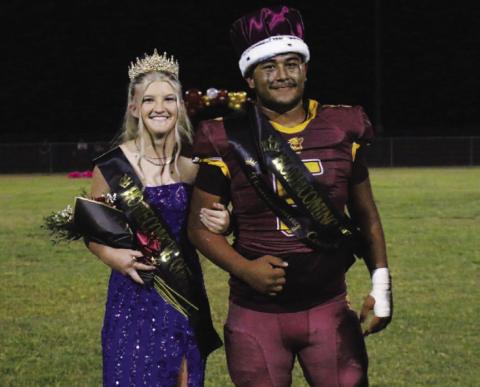 Teagan Schmidt and Emmanuel Prado were named the 2025 Lometa Homecoming Queen and King during Friday’s festivities. MASON HINES | DISPATCH RECORD