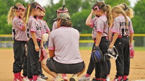 This young softball team was one of many competing during the LCYLA season. COURTESY PHOTO