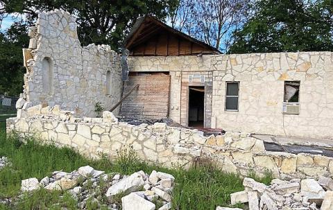 St. Paul’s AME Church on East Fourth Street is considered the most endangered of the Lampasas properties on the Preservation Texas list for 2023. courtesy photo | preservation texas