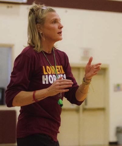 Madison Morris leads players through a drill in Lometa, where she is a second-year head coach. Morris played volleyball at the University of Texas-El Paso and Texas A&amp;M University International after graduating from Lampasas High School. ERICK MITCHELL | DISPATCH RECORD