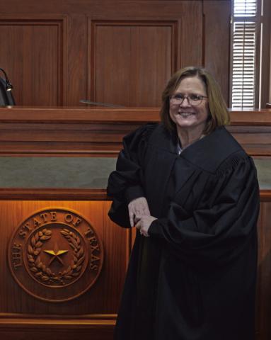 Newly elected 27th District Court Judge Debbie Garrett presides over court hearings in Lampasas County, usually on Fridays. ERICK MITCHELL | DISPATCH RECORD