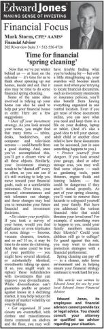 Time for financial 'Spring Cleaning'