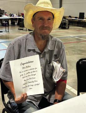 Matt Mullican marked the twogallon milestone on July 14 with his blood donation. COURTESY PHOTO