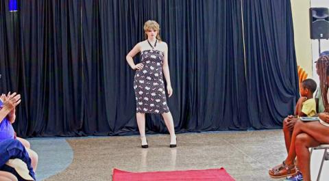 Katelyn Martin had the opportunity to model dress designs at the Central Texas College Fashion Showcase earlier this month. courtesy photo