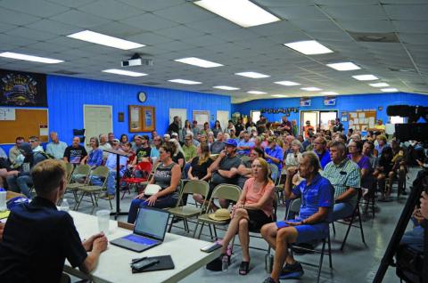 Kempner Water Supply Corp. drew a large audience last August for a KWSC board meeting where water customers voiced their concerns about a lack of water during the 2023 drought. Problems with too much precipitation in the spring have led to water issues this summer. The next KWSC board meeting is scheduled for Wednesday at 6 p.m., once again at the Kempner Volunteer Fire Department training room. FILE PHOTO