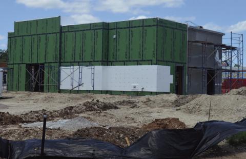 Contractors working at 310 N. Key Ave. expect the new tea company franchise will be finished by the end of the year. ERICK MITCHELL | DISPATCH RECORD