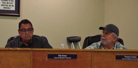 Kempner City Council members Rob Green, left, and Thomas Combs have differing perspectives on the possibility of a hefty tax increase to fund the municipal budget for fiscal year 2024-25. Combs believes a tax hike is necessary to fund increased salaries and add police officers, while Green said he would like to see the tax rate limited to a more modest level. ERICK MITCHELL | DISPATCH RECORD