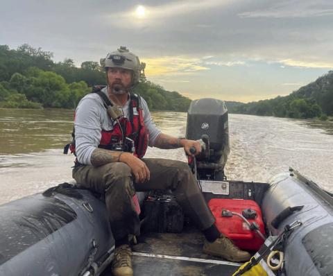 Lampasas County Game Warden Ray Milloway responds to a call at Smith Ranch along the Colorado River on July 6. COURTESY PHOTO