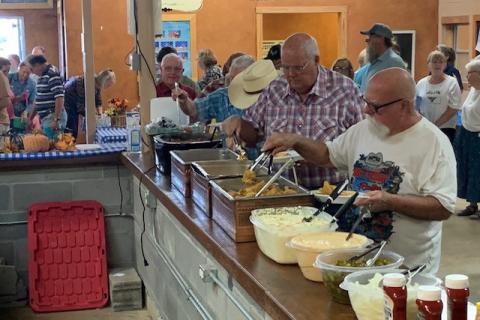 A catfish meal with all the trimmings and banana pudding for dessert was offered to Lampasas County Farm Bureau members before they held their annual meeting. More than 200 attended the gathering this year. courtesy photo