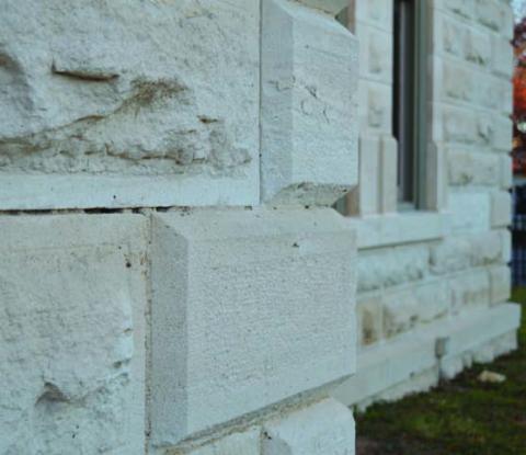 Cracks between mortar joints are a primary concern, as that has allowed water infiltration of the courthouse structure, contractors say. ERICK MITCHELL | DISPATCH RECORD