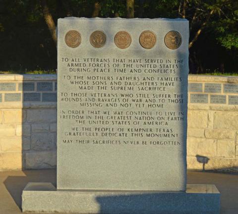 The veterans memorial wall at Sylvia Tucker Memorial Park is nearly at max capacity for brick dedications around the memorial. ERICK MITCHELL | DISPATCH RECORD