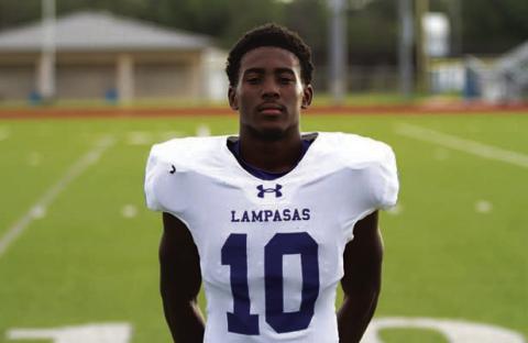 Name: Antar Chestnut Class: Senior Sport: Football Favorite Teacher or Coach: All of them Favorite Place in Lampasas: Putters and Gutters One Person You Look Up To: My dad Main Goal This Season: Make playoffs