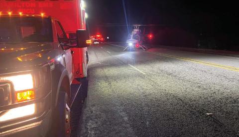 A CareFlight helicopter assisted Wednesday in the transport of a passenger to Ascension Seton Williamson in Round Rock for the treatment of injuries sustained in an early-morning collision just outside the city limits. courtesy photo | LAmpasas Volunteer Fire Department