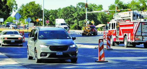 Vehicles traverse U.S. 281 near the E.E. Ohnmeiss intersection on Friday. TxDOT expects a roughly 40% increase in traffic over the next 11 years at the Key Avenue intersection of U.S. 281 and U.S. 183, highlighting the need for projects like this to increase safety and mobility. ERICK MITCHELL | DISPATCH RECORD