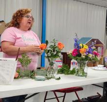 Andi Klein provided a floral arranging program last week for the Browning Community Garden Club. courtesy hoto