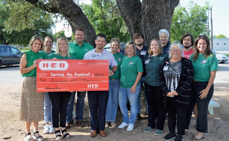 HEB of Lampasas donated $10,000 to the Spring Ho Festival this year. courtesy photo