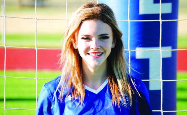 Name: Hailey Palmer Class: Sophomore Sport: Soccer, Cheer, Cross Country and Track Role Model: Coach Gehring Favorite Thing to Eat: Ramen One Place to Travel: Italy Favorite Music Genre: Pop