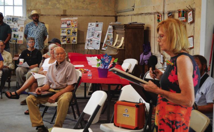 ERICK MITCHELL | DISPATCH RECORD At right, Lampasas City Councilwoman Dorothy Person reads a city proclamation recognizing the Juneteenth holiday that celebrates the end of slavery in the United States.