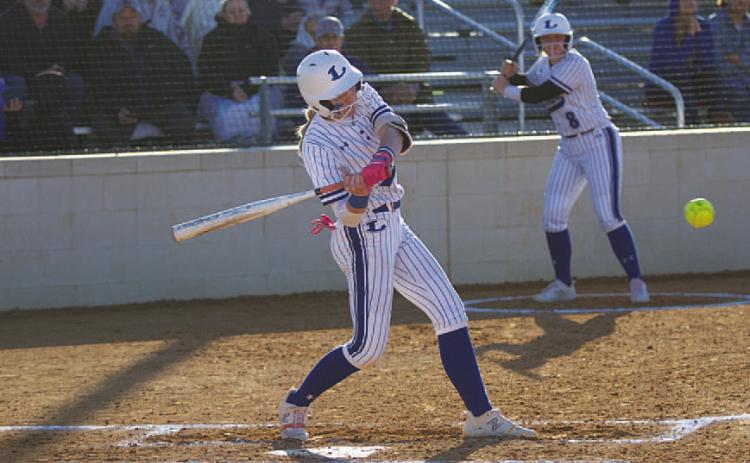 Aspen Wheeler picked up one of the two hits for the Lady Badgers against Gateway. HUNTER KING | DISPATCH RECORD
