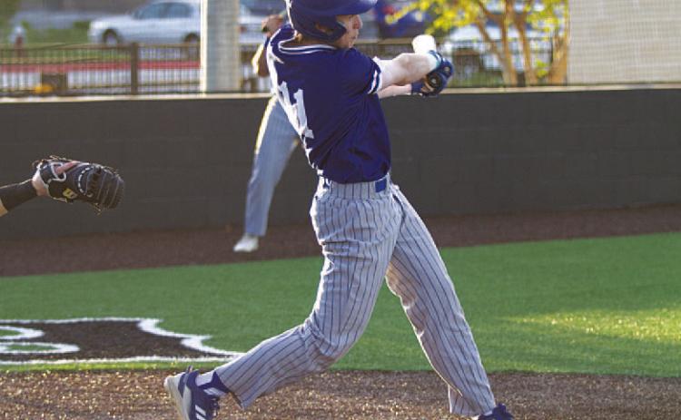 Jonas Andersen sent his second home run of the season over the left-field wall. HUNTER KING | DISPATCH RECORD