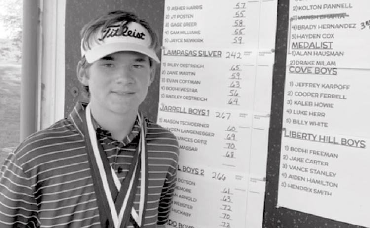Timber Gholson won gold on his home course on Thursday. COURTESY PHOTO