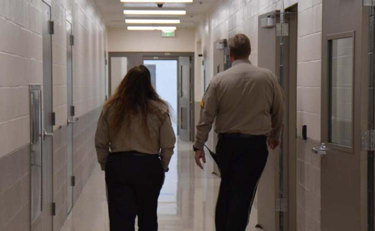 There is a staffing shortage among law enforcement agencies nationwide. Lampasas County is not an exception. Two Lampasas County Sheriff’s Office staff members are shown walking the hallways of the county’s new law enforcement center in March 2021.